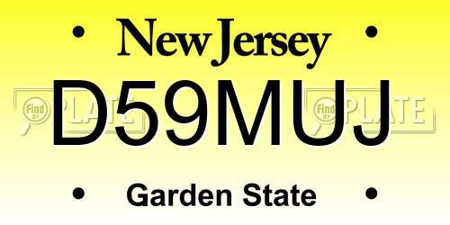 D59MUJ New Jersey License Plate
