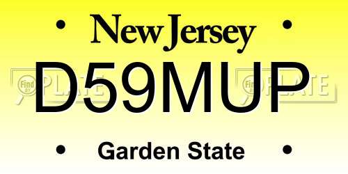 D59MUP New Jersey License Plate