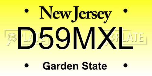 D59MXL New Jersey License Plate