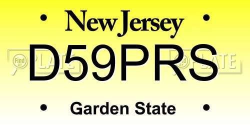 D59PRS New Jersey License Plate