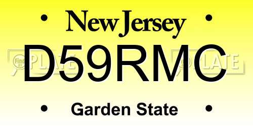 D59RMC New Jersey License Plate