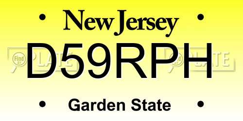 D59RPH New Jersey License Plate