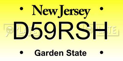 D59RSH New Jersey License Plate