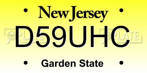 D59UHC New Jersey License Plate