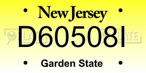 D60508I New Jersey License Plate