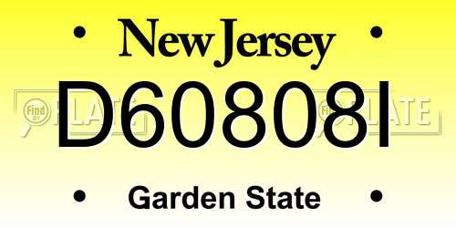 D60808I New Jersey License Plate