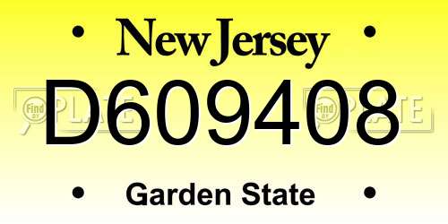 D609408 New Jersey License Plate