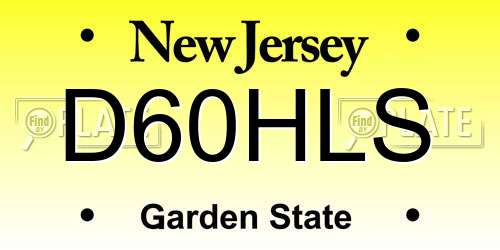 D60HLS New Jersey License Plate