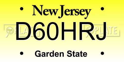 D60HRJ New Jersey License Plate