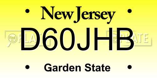 D60JHB New Jersey License Plate