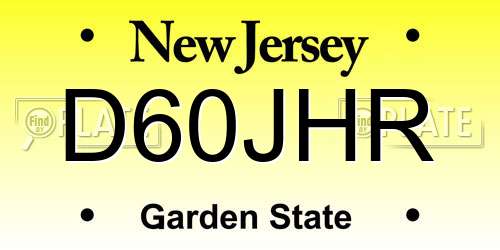 D60JHR New Jersey License Plate
