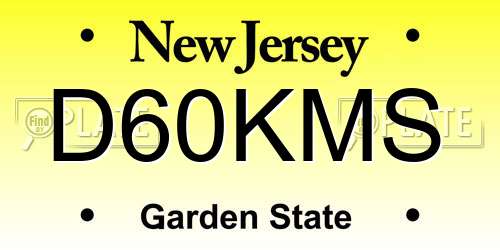 D60KMS New Jersey License Plate