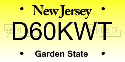 D60KWT New Jersey License Plate