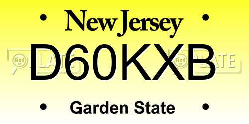 D60KXB New Jersey License Plate