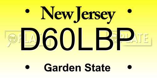 D60LBP New Jersey License Plate