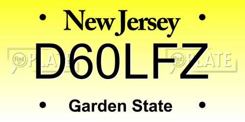 D60LFZ New Jersey License Plate