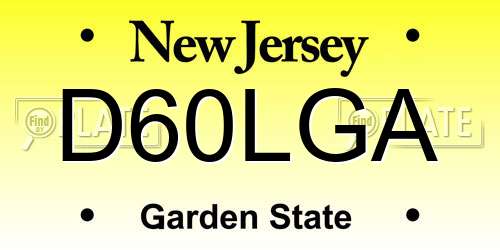 D60LGA New Jersey License Plate