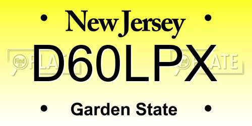D60LPX New Jersey License Plate