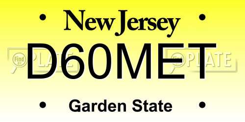 D60MET New Jersey License Plate