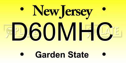 D60MHC New Jersey License Plate