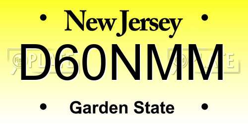 D60NMM New Jersey License Plate