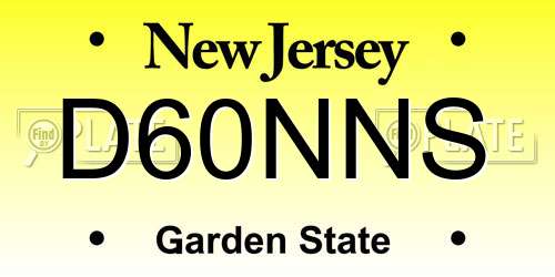 D60NNS New Jersey License Plate