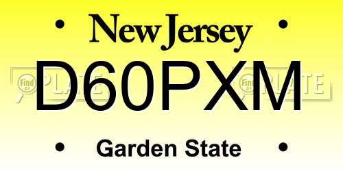D60PXM New Jersey License Plate