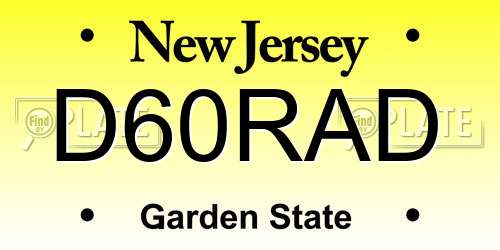 D60RAD New Jersey License Plate