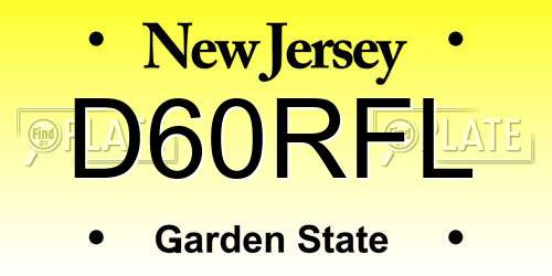 D60RFL New Jersey License Plate