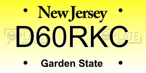 D60RKC New Jersey License Plate