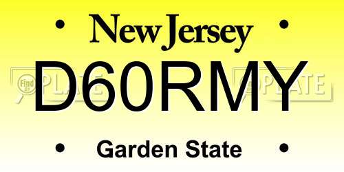 D60RMY New Jersey License Plate