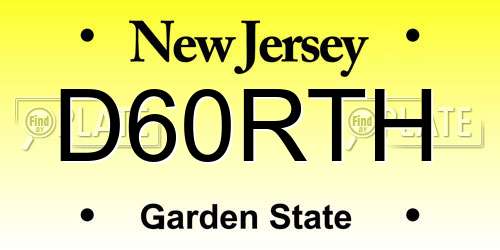 D60RTH New Jersey License Plate