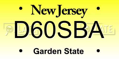 D60SBA New Jersey License Plate