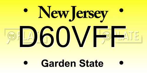 D60VFF New Jersey License Plate