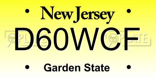 D60WCF New Jersey License Plate