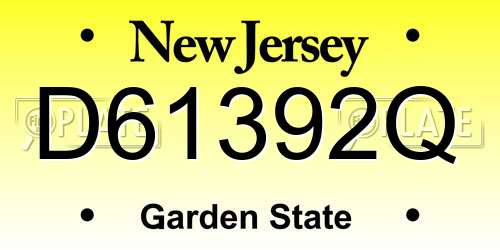 D61392Q New Jersey License Plate