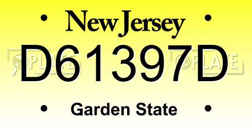 D61397D New Jersey License Plate