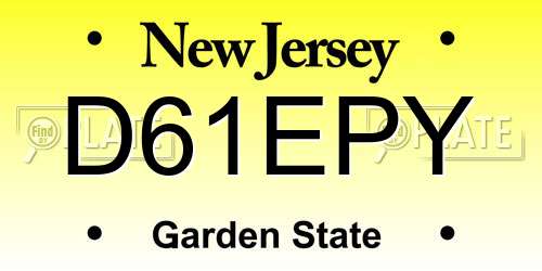 D61EPY New Jersey License Plate