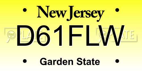 D61FLW New Jersey License Plate