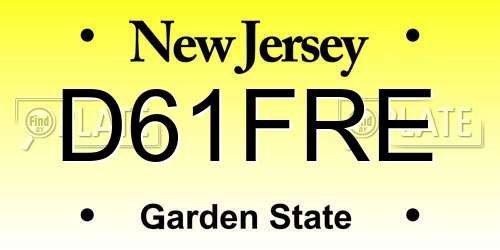 D61FRE New Jersey License Plate