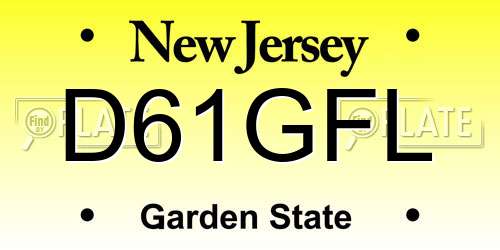 D61GFL New Jersey License Plate