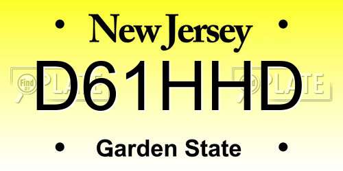 D61HHD New Jersey License Plate