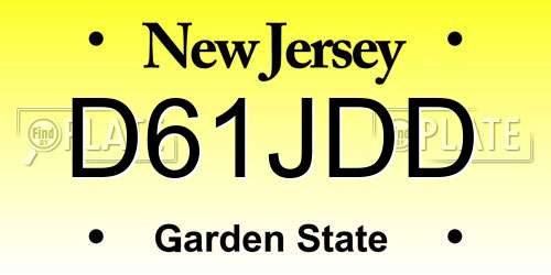 D61JDD New Jersey License Plate