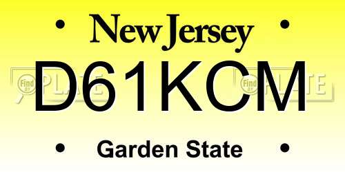 D61KCM New Jersey License Plate
