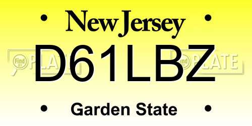 D61LBZ New Jersey License Plate