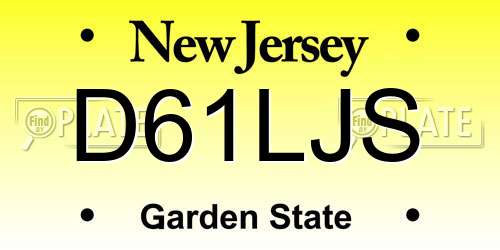 D61LJS New Jersey License Plate