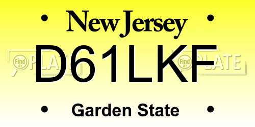 D61LKF New Jersey License Plate