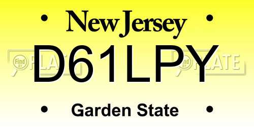 D61LPY New Jersey License Plate