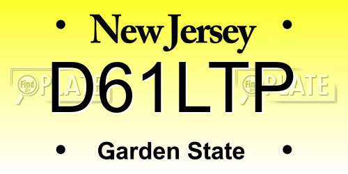 D61LTP New Jersey License Plate
