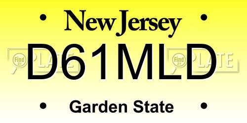 D61MLD New Jersey License Plate